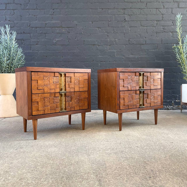 Pair of Mid-Century Modern Brutalist Night Stands, c.1960’s