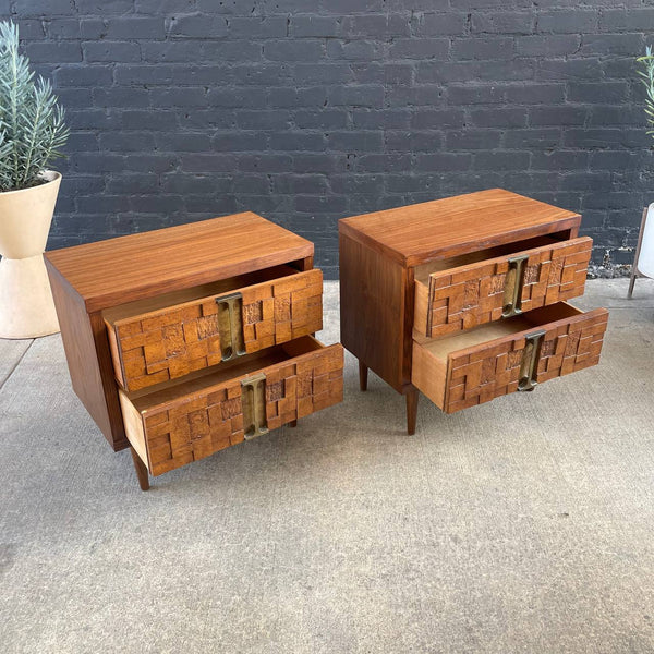 Pair of Mid-Century Modern Brutalist Night Stands, c.1960’s