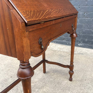 Antique 1930’s Oak Secretary Writing Desk