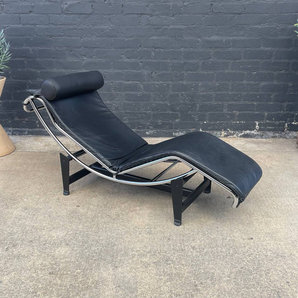 Italian Made Le Corbusier LC4 Leather Chaise Lounge Chair