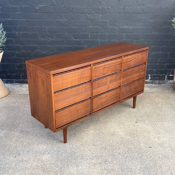 Mid-Century Modern 9-Drawer Walnut Dresser, c.1960’s