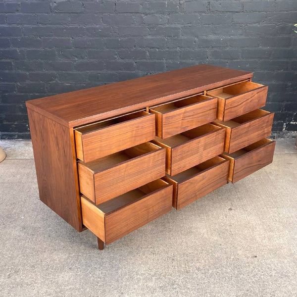 Mid-Century Modern 9-Drawer Walnut Dresser, c.1960’s