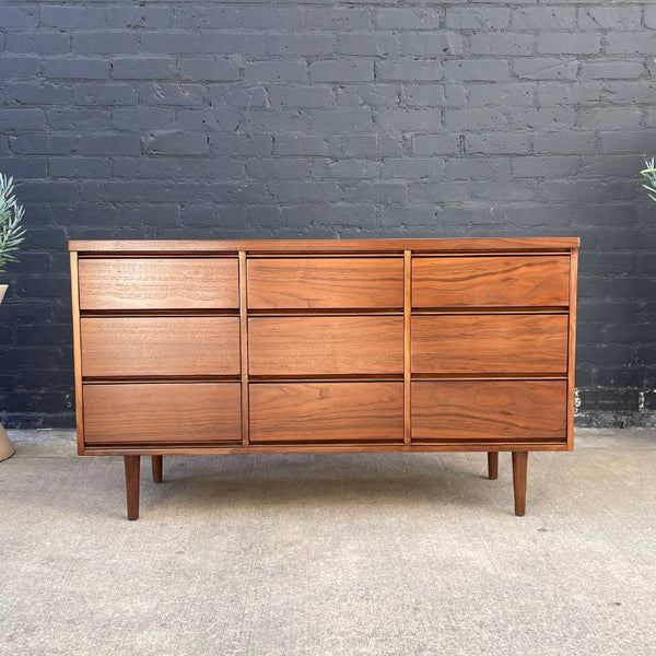 Mid-Century Modern 9-Drawer Walnut Dresser, c.1960’s