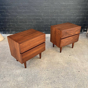 Pair of Mid-Century Modern Walnut Night Stands by American of Martinsville, c.1960’s