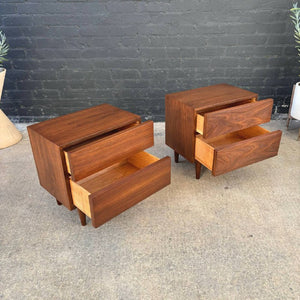 Pair of Mid-Century Modern Walnut Night Stands by American of Martinsville, c.1960’s