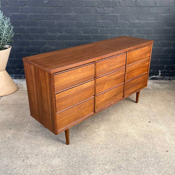 Mid-Century Modern 9-Drawer Walnut Dresser, c.1960’s