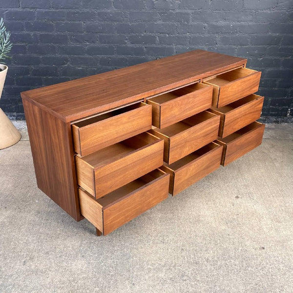 Mid-Century Modern 9-Drawer Walnut Dresser, c.1960’s