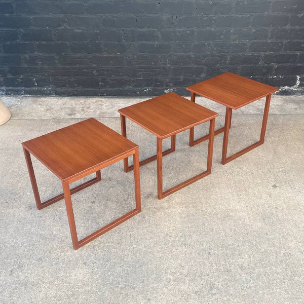 Set of Mid-Century Danish Modern Teak Cube Nesting Tables by Kai Kristiansen, c.1960’s