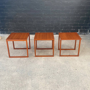 Set of Mid-Century Danish Modern Teak Cube Nesting Tables by Kai Kristiansen, c.1960’s