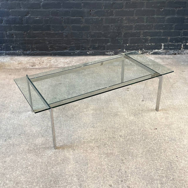 Mid-Century Modern Architectural Chrome & Glass Coffee Table, c.1970’s