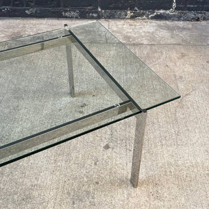 Mid-Century Modern Architectural Chrome & Glass Coffee Table, c.1970’s