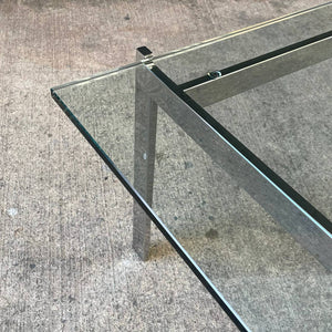 Mid-Century Modern Architectural Chrome & Glass Coffee Table, c.1970’s