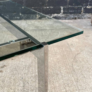Mid-Century Modern Architectural Chrome & Glass Coffee Table, c.1970’s