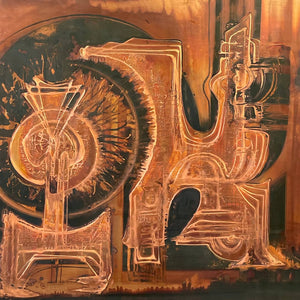 Mid-Century Bernhard Rohne Acid Etched and Oxidized Copper Wall Art, c.1970’s