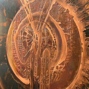 Mid-Century Bernhard Rohne Acid Etched and Oxidized Copper Wall Art, c.1970’s