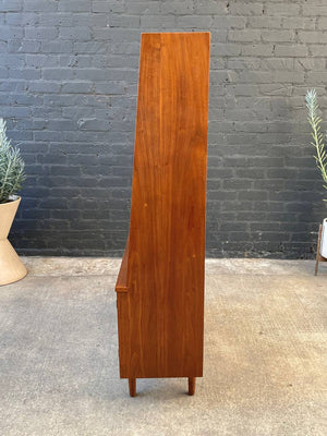 Mid-Century Modern Walnut & Glass Bookcase Credenza, c.1960’s