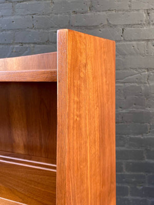 Mid-Century Modern Walnut & Glass Bookcase Credenza, c.1960’s