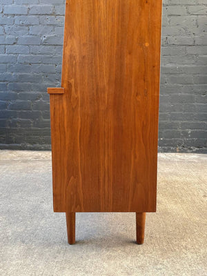 Mid-Century Modern Walnut & Glass Bookcase Credenza, c.1960’s