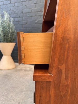 Mid-Century Modern Walnut & Glass Bookcase Credenza, c.1960’s