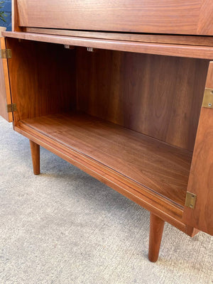Mid-Century Modern Walnut & Glass Bookcase Credenza, c.1960’s
