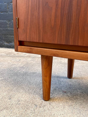 Mid-Century Modern Walnut & Glass Bookcase Credenza, c.1960’s