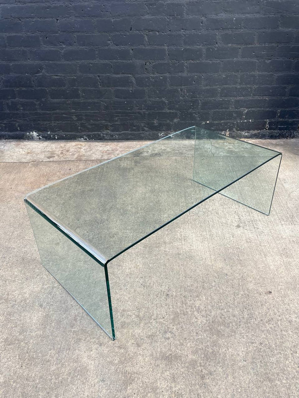 Contemporary Modern Curved Waterfall Glass Coffee Table – Vintage Supply