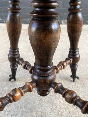 Antique Height Adjustable Piano Stool with Claw Feet, c.1940’s