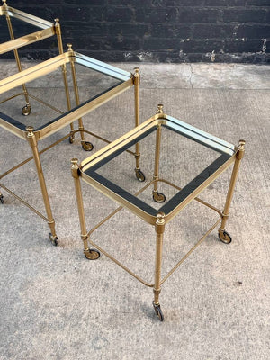 Mid-Century Modern Brass & Glass Nesting / Serving Tables, c.1960’s