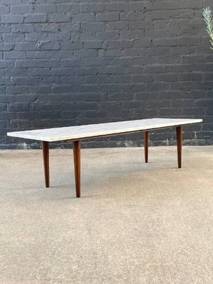 Mid-Century Modern Italian Carrara Marble Top Coffee Table, c.1960’s