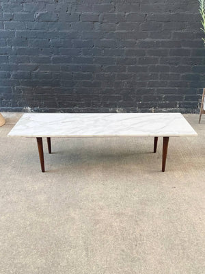 Mid-Century Modern Italian Carrara Marble Top Coffee Table, c.1960’s