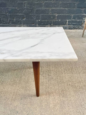 Mid-Century Modern Italian Carrara Marble Top Coffee Table, c.1960’s