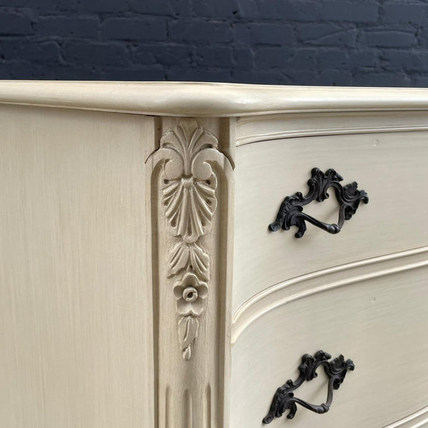 Vintage French Provincial Lacquered Highboy Chest of Drawers, 1960’s