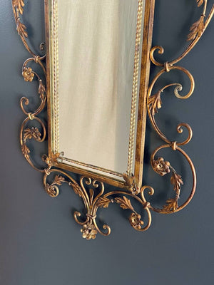 Antique Italian Gilt-Iron Rococo Style Mirror, c.1940’s