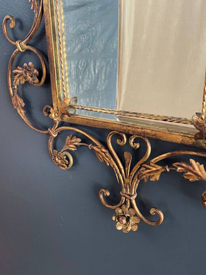 Antique Italian Gilt-Iron Rococo Style Mirror, c.1940’s