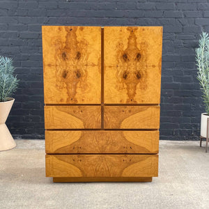 Mid-Century Modern Olive Burl Wood Highboy Dresser by Lane, c.1960’s