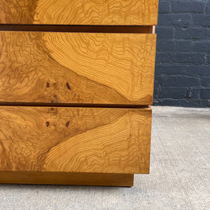 Mid-Century Modern Olive Burl Wood Highboy Dresser by Lane, c.1960’s