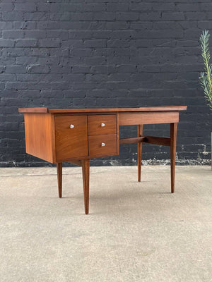 Mid-Century Modern Sculpted Walnut Desk by American of Martinsville, c.1960’s