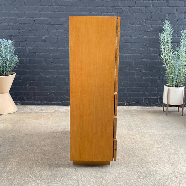 Mid-Century Modern Olive Burl Wood Highboy Dresser by Lane, c.1960’s