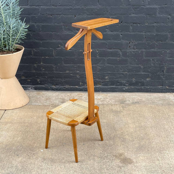 Mid-Century Modern Valet Chair with Rush Chord, c.1960’s