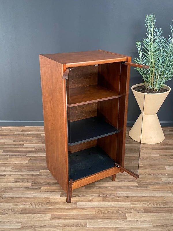 Mid-Century Modern Walnut & Smoke Glass Cabinet, c.1960’s