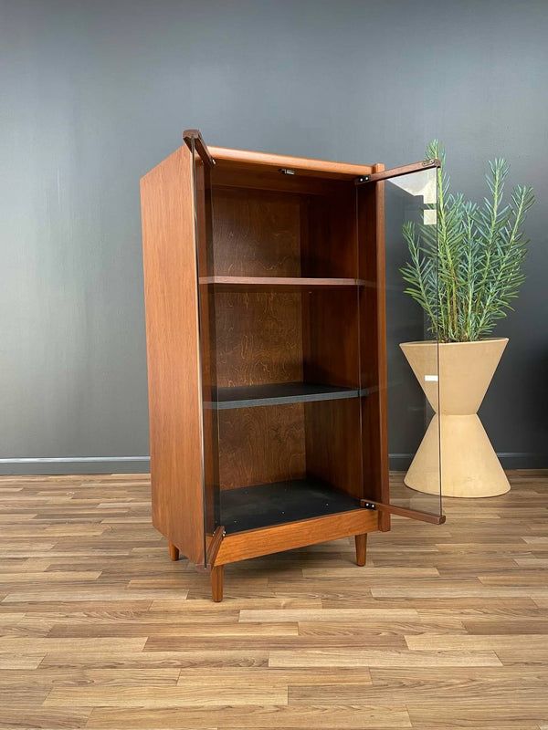 Mid-Century Modern Walnut & Smoke Glass Cabinet, c.1960’s