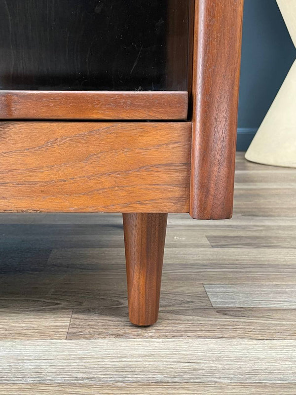 Mid-Century Modern Walnut & Smoke Glass Cabinet, c.1960’s