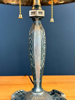 Arts & Crafts Pittsburgh Reverse Painted Farmhouse Table Lamp, c.1930’s