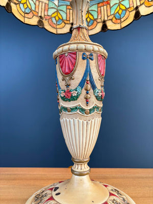 Arts & Crafts Leaded Slag Glass Table Lamp, c.1930’s