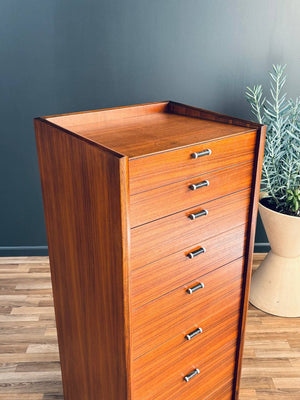 Mid-Century Modern Highboy Dresser with Leather Pulls by Glenn of CA, c.1950’s