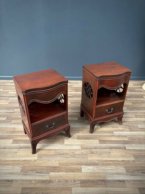 Pair Antique Federal Carved Mahogany Night Stands, c.1920’s