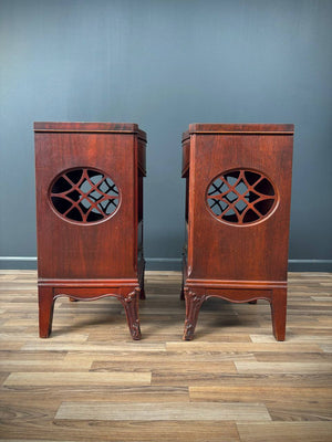 Pair Antique Federal Carved Mahogany Night Stands, c.1920’s