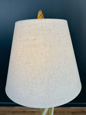 Mid-Century Modern Murano Gold & White Twist Table Lamp, c.1960’s