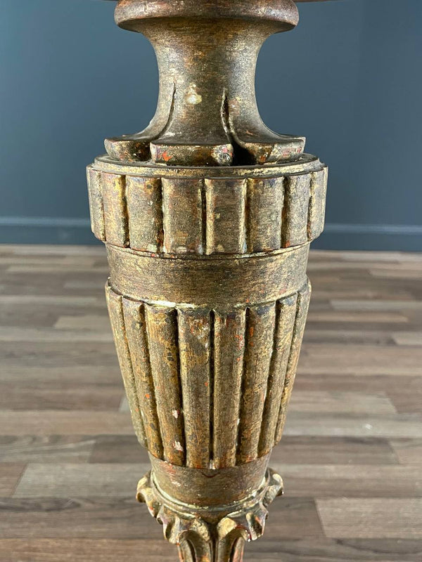 Vintage Italian Neoclassical Gilt-Wood Pedestal Side Table, c.1960’s