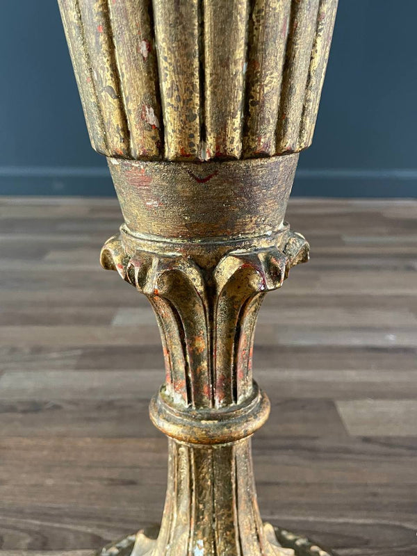 Vintage Italian Neoclassical Gilt-Wood Pedestal Side Table, c.1960’s